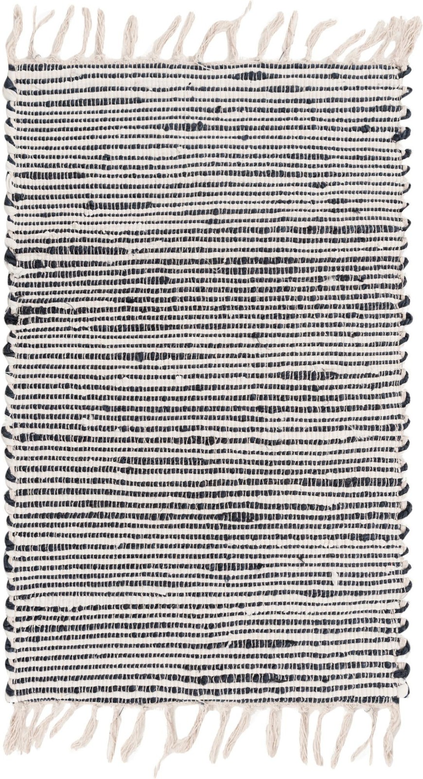 2' x 3' 1 Milbank · Striped Chindi Rug, navy and ivory