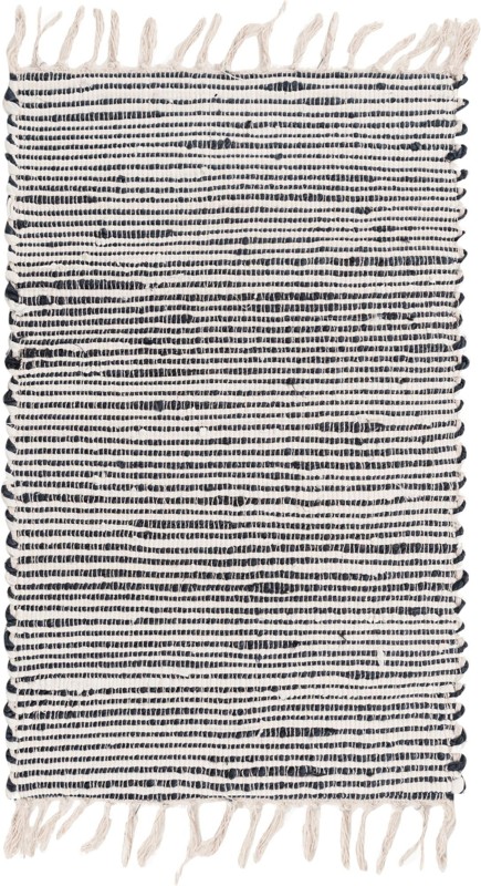 2' x 3' 1 Milbank · Striped Chindi Rug, navy and ivory