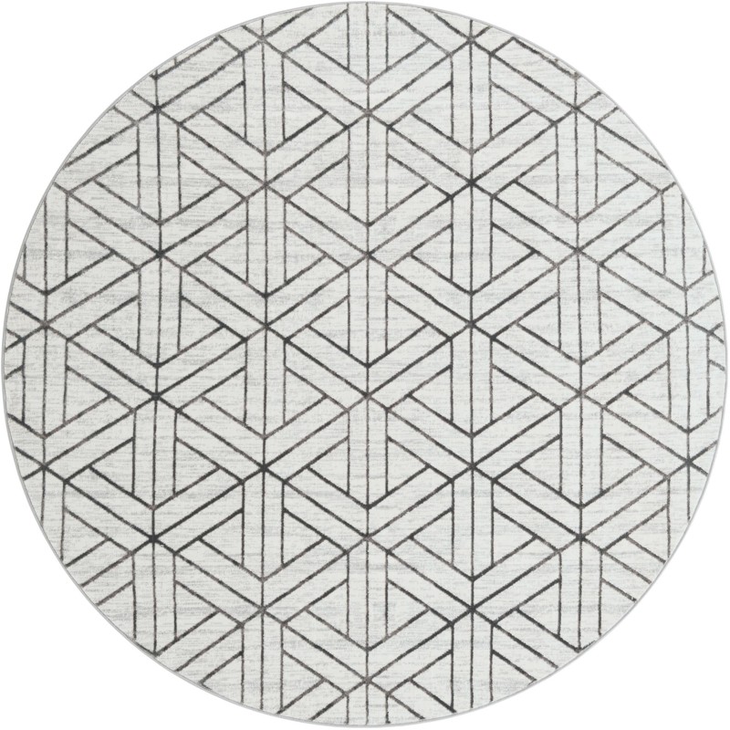 8' x 8' Norwood · Geometric rug, white