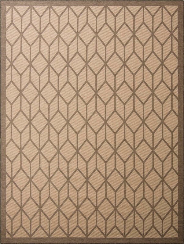 9' x 12' Ogden · Geometric diamond rug, natural and brown