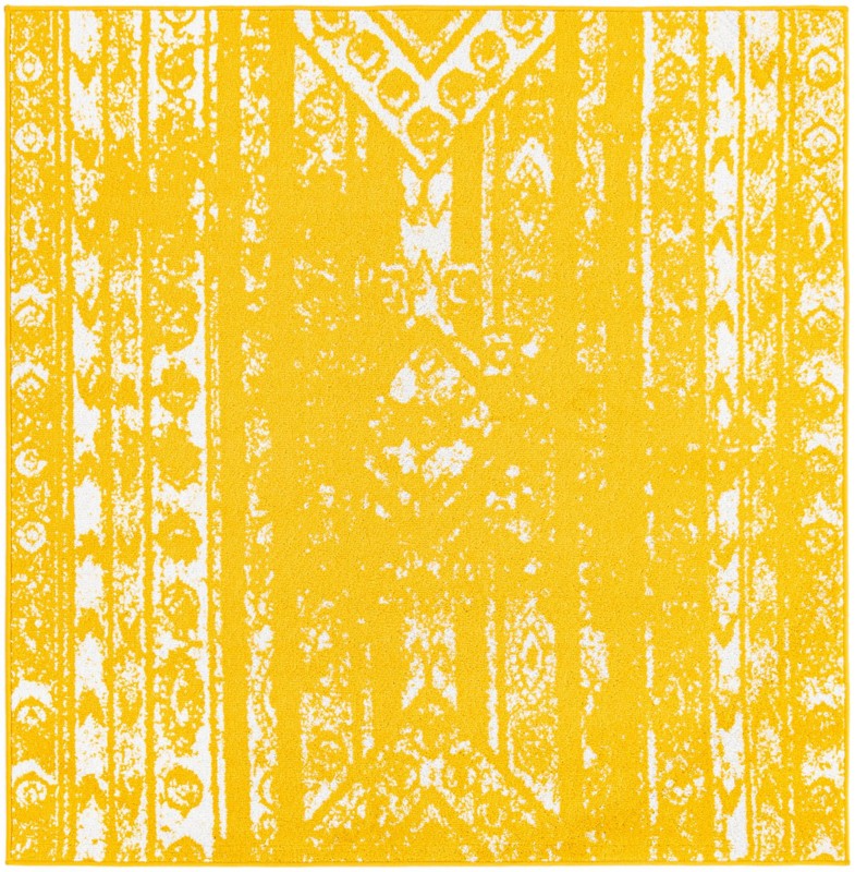 5' 3 x 5' 3 Underhill · Geometric rug, yellow