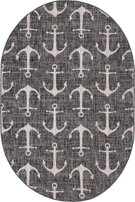5' 3 x 8' Millbrook · Pictoral Outdoor Rug, charcoal