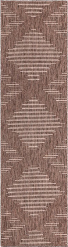 2' 7 x 12' Harlow · Diamond Outdoor Rug, brown