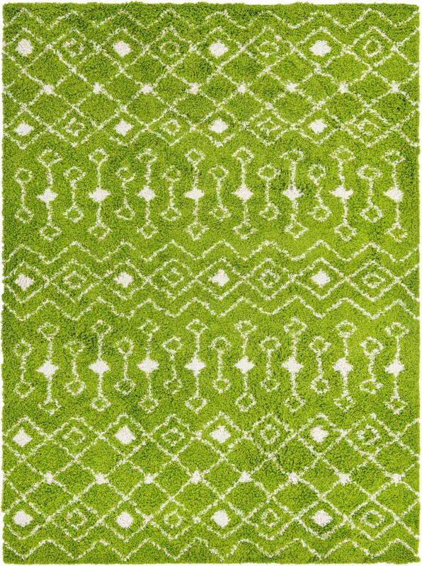 9' x 12' Bayley · Chevron Shag Rug, green