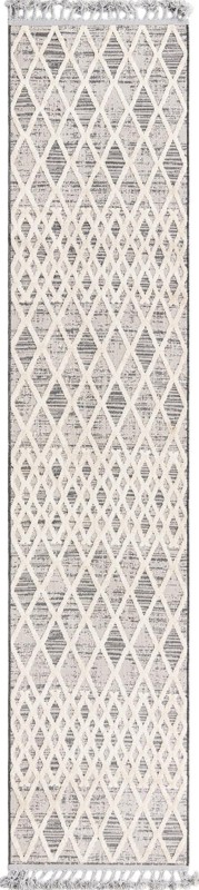 2' 7 x 12' Hamish · Diamond rug, gray