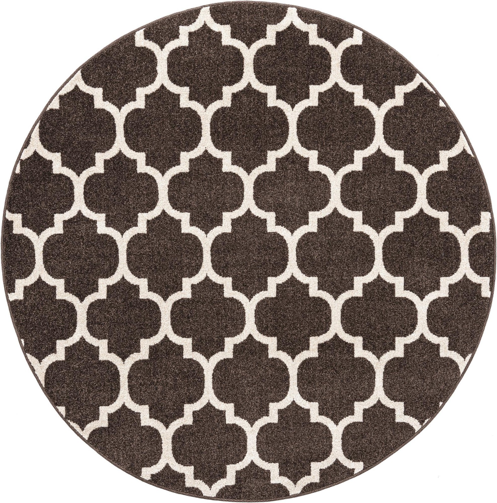 6' x 6' Arkwright · Trellis rug, chocolate brown and beige