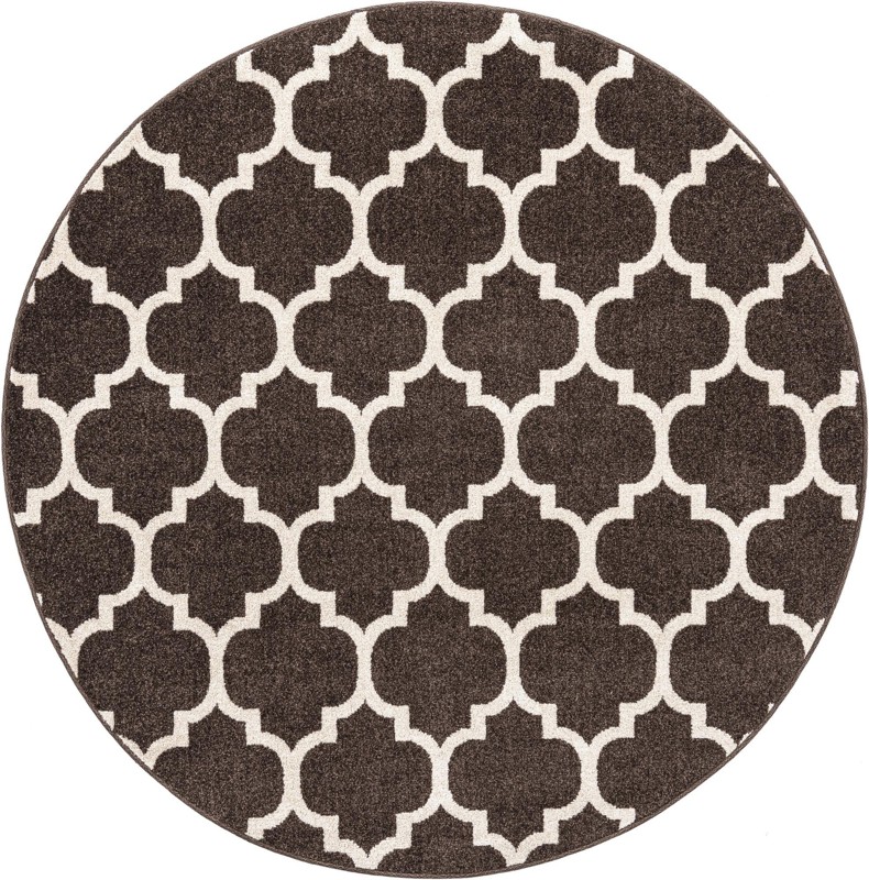 6' x 6' Arkwright · Trellis rug, chocolate brown and beige
