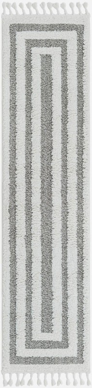 2' x 8' Rickard · Border rug, gray
