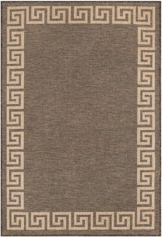 4' x 6' Hitchcock · Border rug, brown and natural