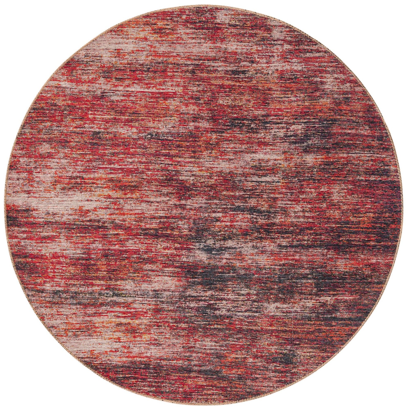 5' x 5' Prewitt · Abstract rug, rust red