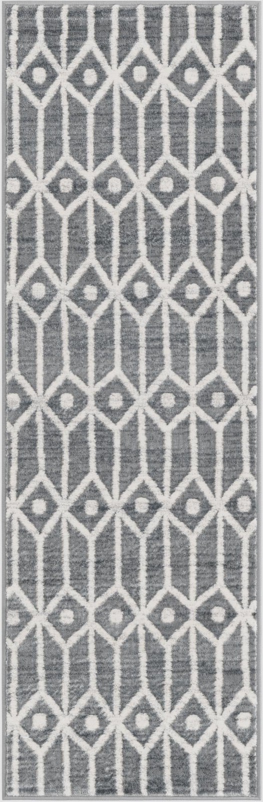 2' x 6' Vincent · Diamond rug, grey