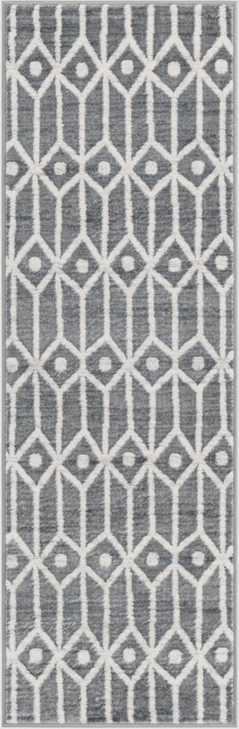 2' x 6' Vincent · Diamond rug, grey