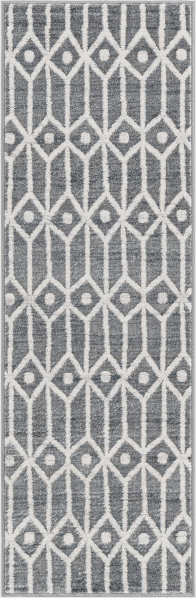 2' x 6' Vincent · Diamond rug, grey