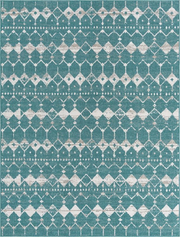 7' 10 x 10' Stowe · Diamond Outdoor Rug, teal