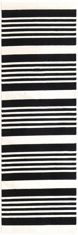 2' 3 x 6' Fern · Striped rug, black and white