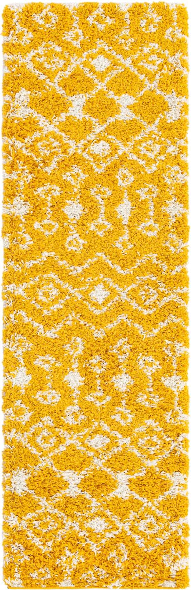 2' x 7' Bayley · Diamond Shag Rug, yellow
