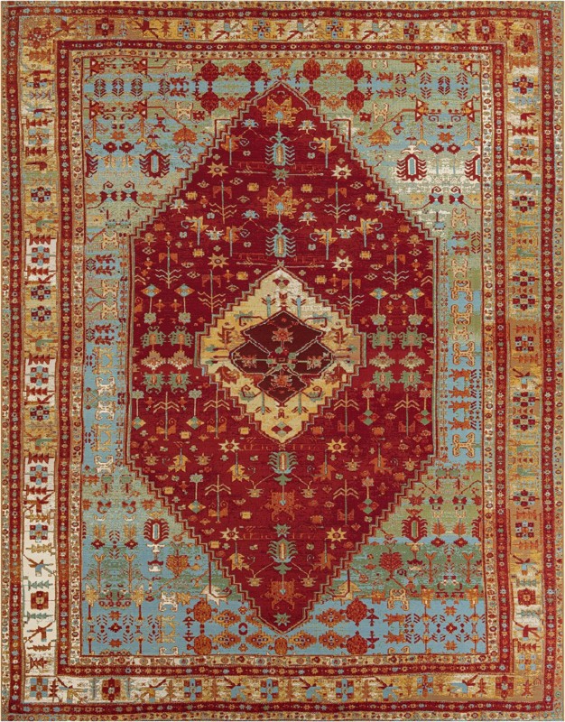 9' x 12' Lomax · Medallion Outdoor Rug, red and blue