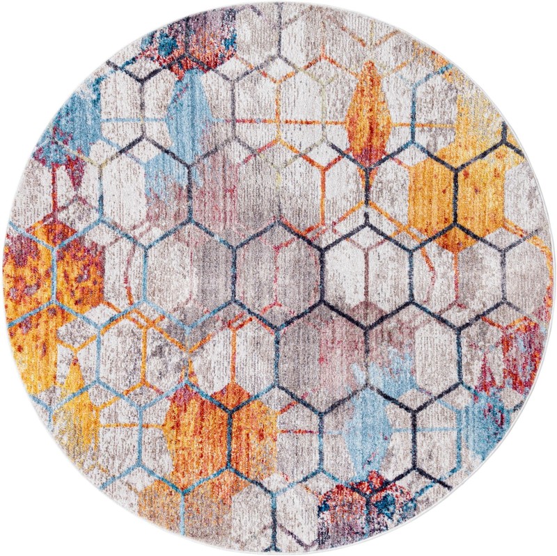 5' 3 x 5' 3 Huntley · Abstract rug, cream