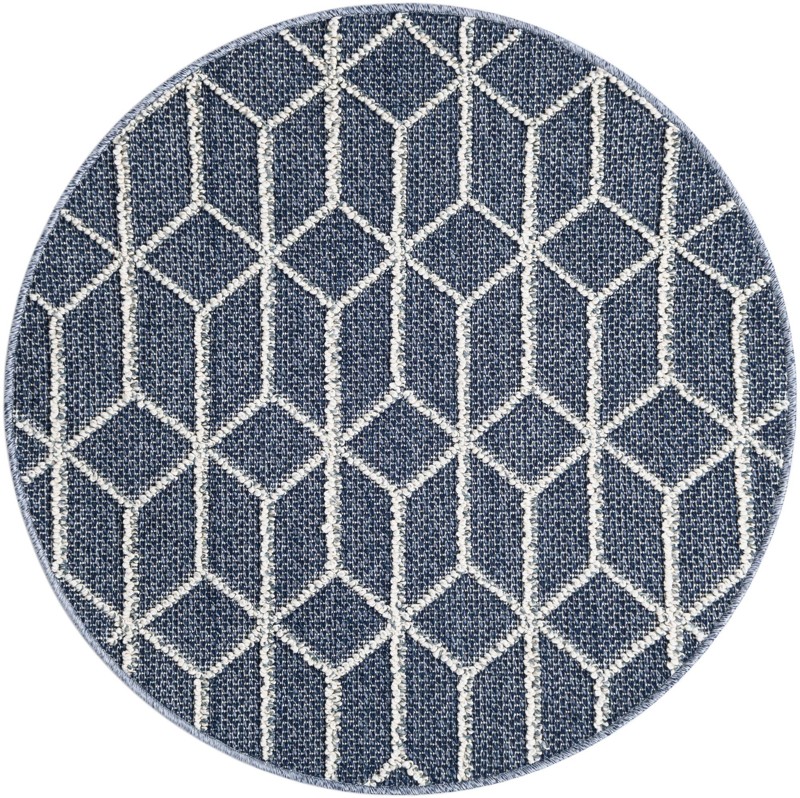 3' 1 x 3' 1 Jasper · Geometric Outdoor Rug, navy and white