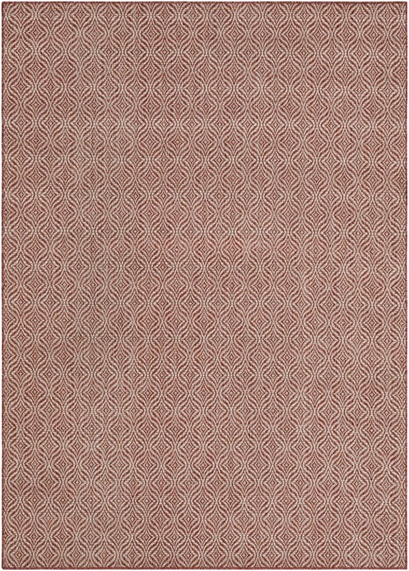 7' x 10' Fairley · Geometric diamond Outdoor Rug, rust and ivory