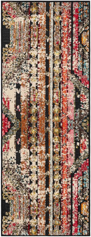 2' x 5' Cleary · Abstract Outdoor Rug, multi black
