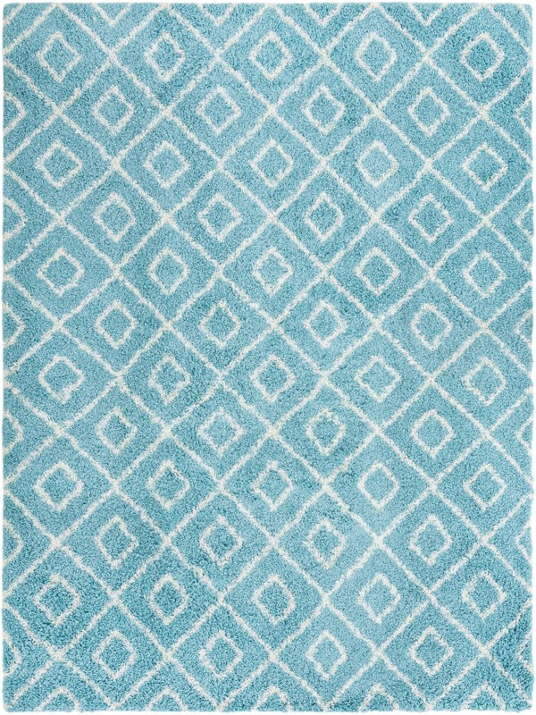 9' x 12' Brock · Diamond Shag Rug, aqua