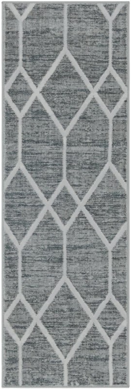 2' x 6' Thatcher · Diamond rug, grey