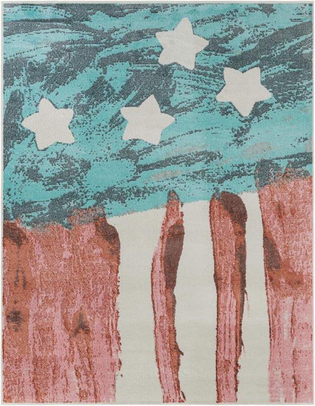 Venables · Striped rug, red and blue