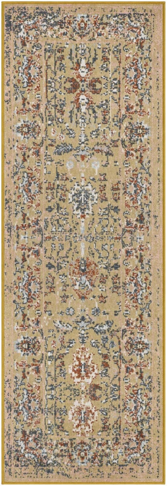 2' x 6' Sandys · Persian Washable Rug, yellow and blue