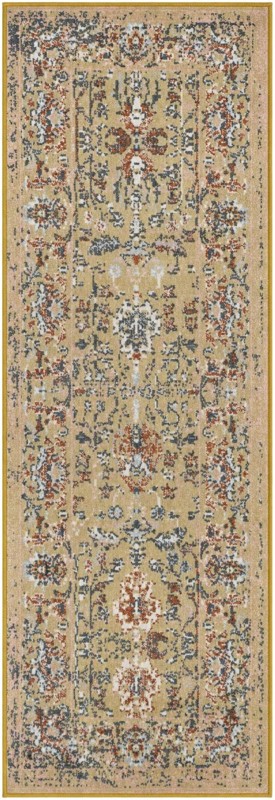 2' x 6' Sandys · Persian Washable Rug, yellow and blue