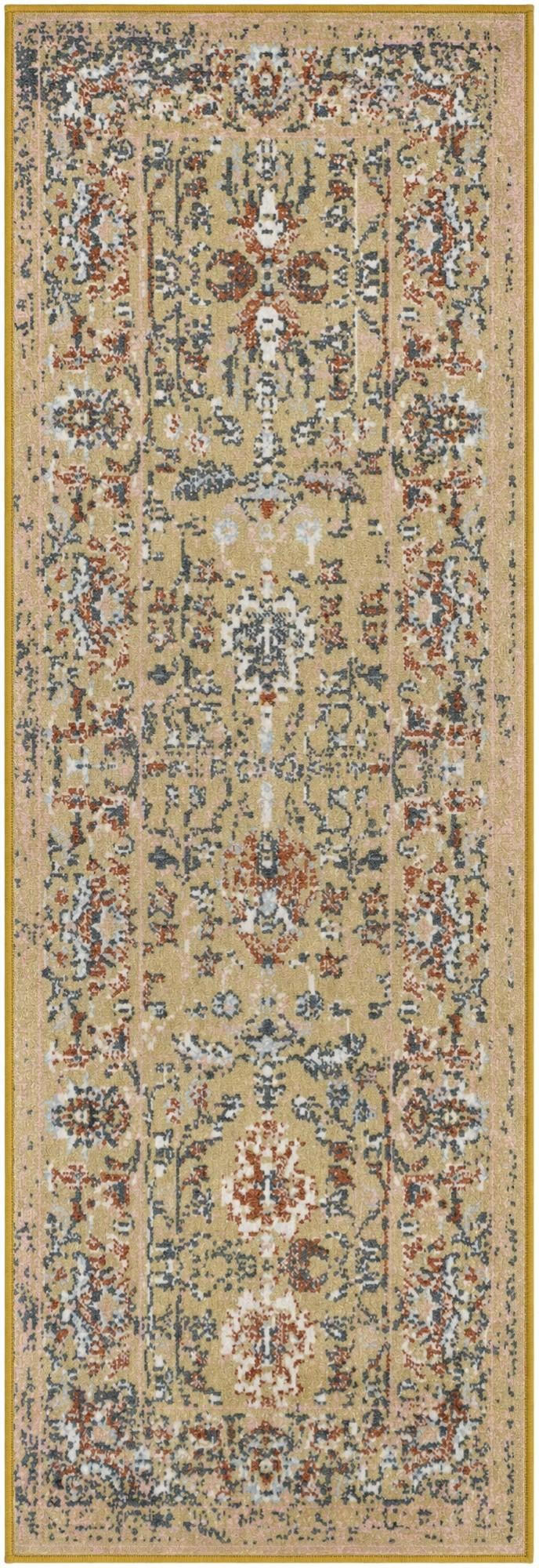2' x 6' Sandys · Persian Washable Rug, yellow and blue