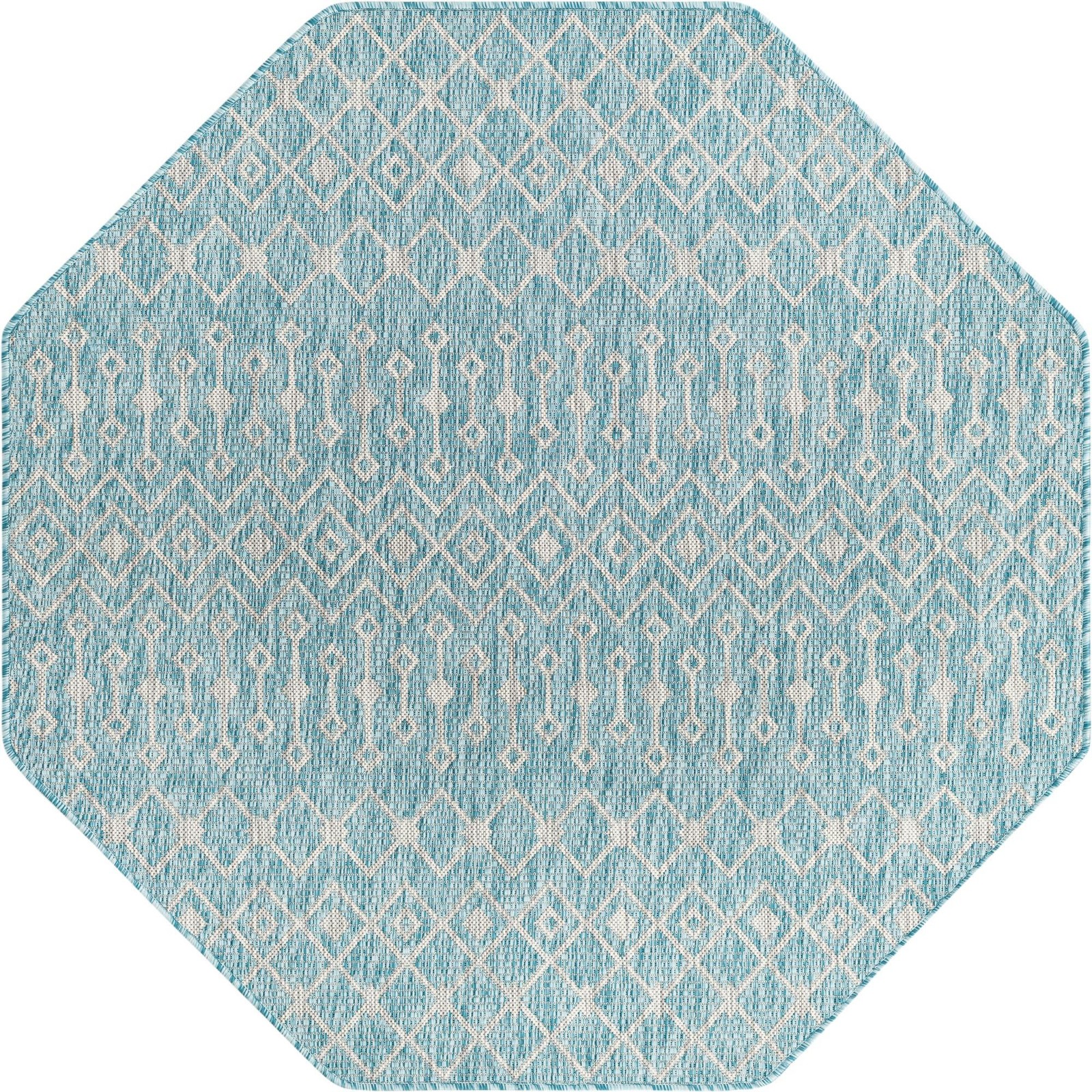 5' 3 x 5' 3 Kearney · Chevron Outdoor Rug, aqua