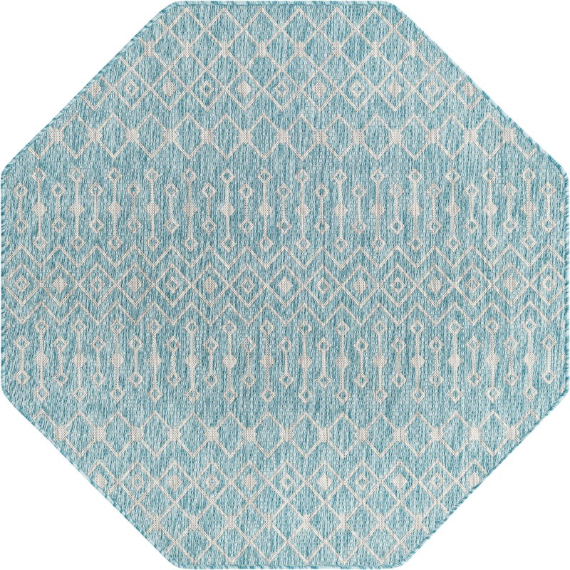 5' 3 x 5' 3 Kearney · Chevron Outdoor Rug, aqua