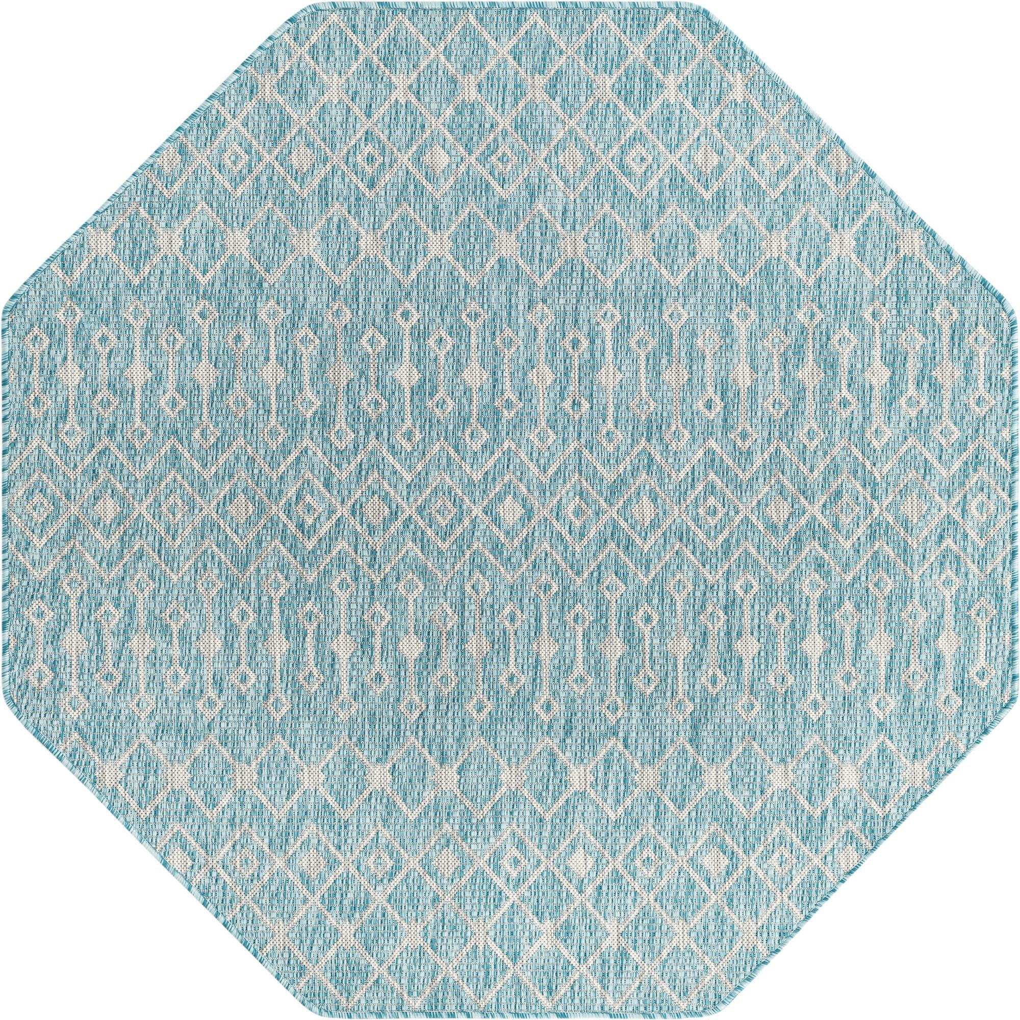 5' 3 x 5' 3 Kearney · Chevron Outdoor Rug, aqua