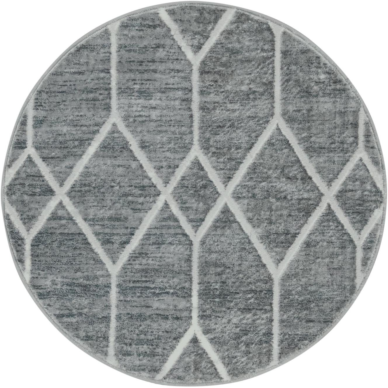 3' 3 x 3' 3 Thatcher · Diamond rug, grey