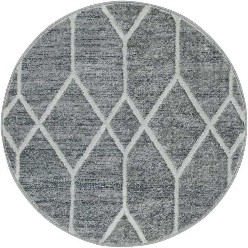 3' 3 x 3' 3 Thatcher · Diamond rug, grey