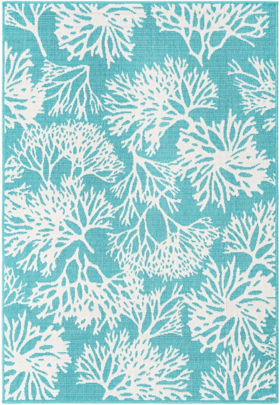 4' x 6' Dartmouth · Floral / botanical Outdoor Rug, teal