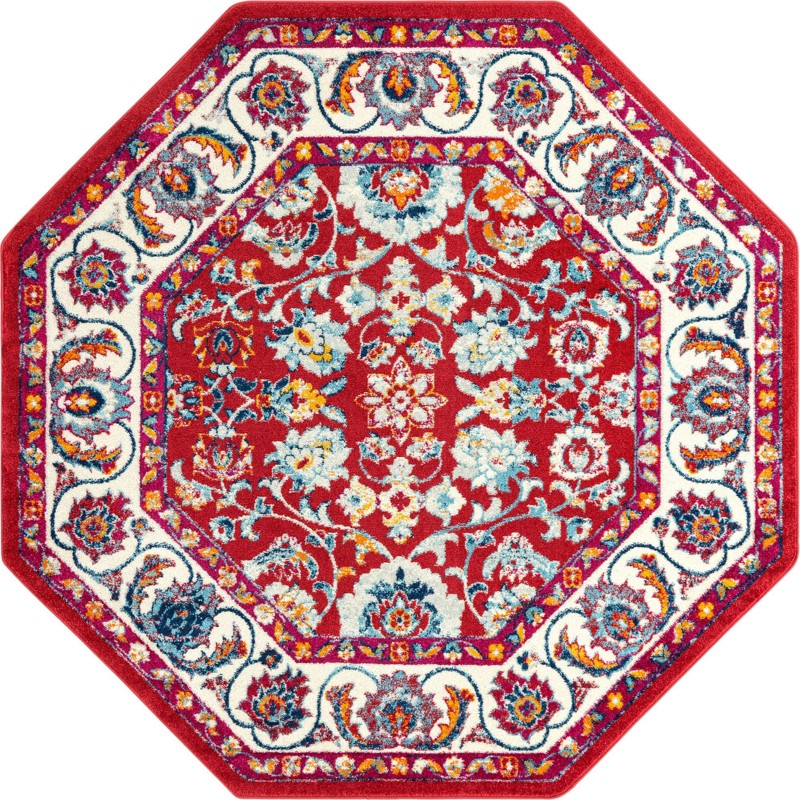 7' x 7' Aspen · Border rug, magenta
