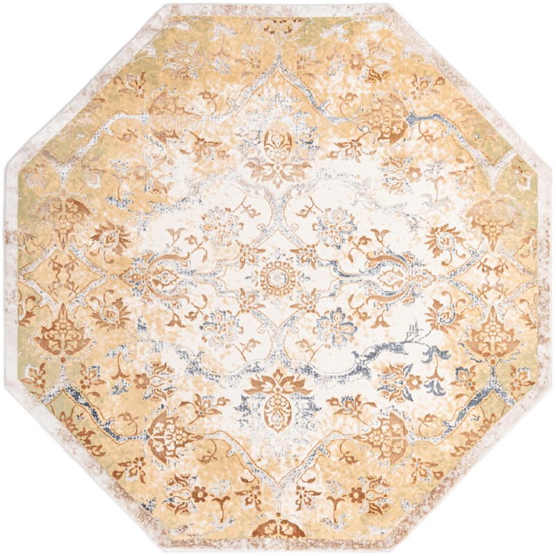 7' 10 x 7' 10 Monk · Medallion rug, yellow