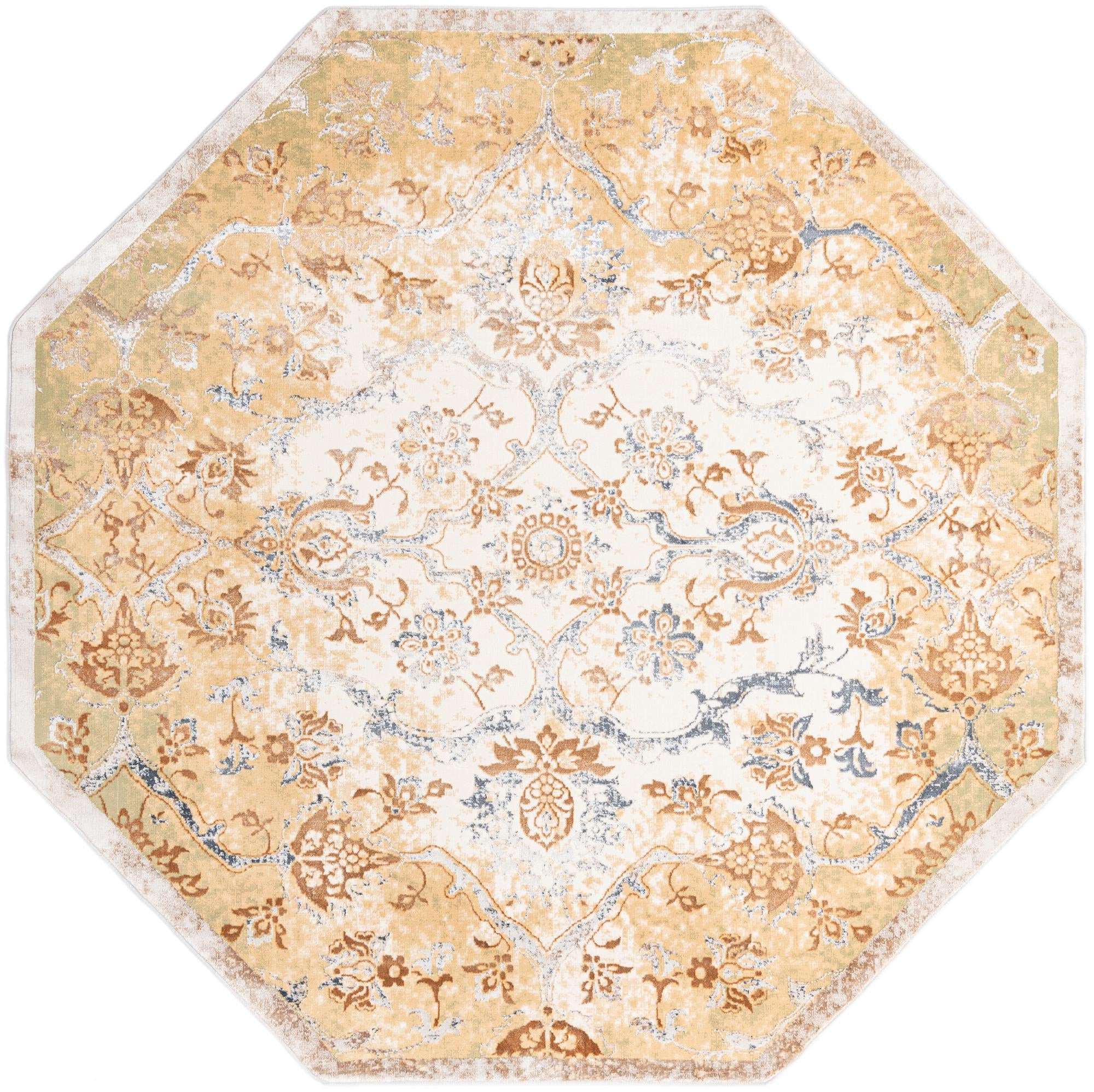 7' 10 x 7' 10 Monk · Medallion rug, yellow