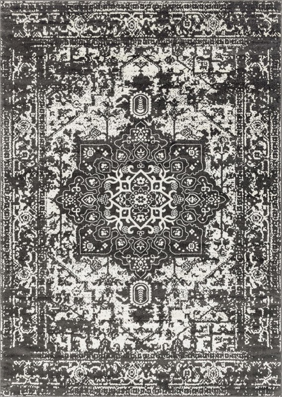 10' x 14' Birch · Border rug, gray