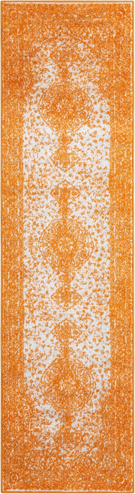 2' 7 x 10' Eudora · Border rug, orange