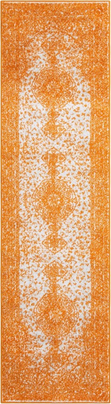 2' 7 x 10' Eudora · Border rug, orange