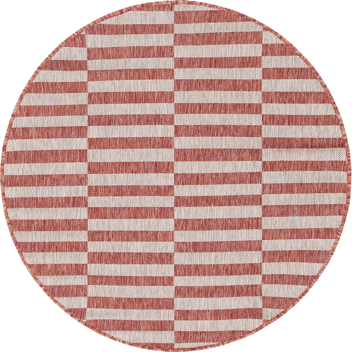 4' x 4' Ainsley · Geometric Outdoor Rug, rustred
