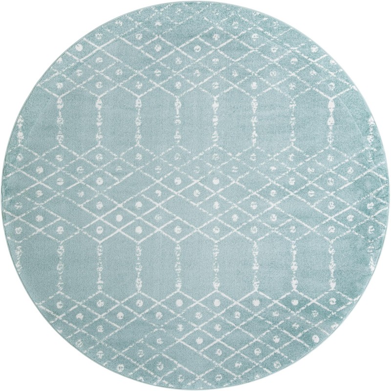 10' x 10' Newcomb · Diamond rug, aqua