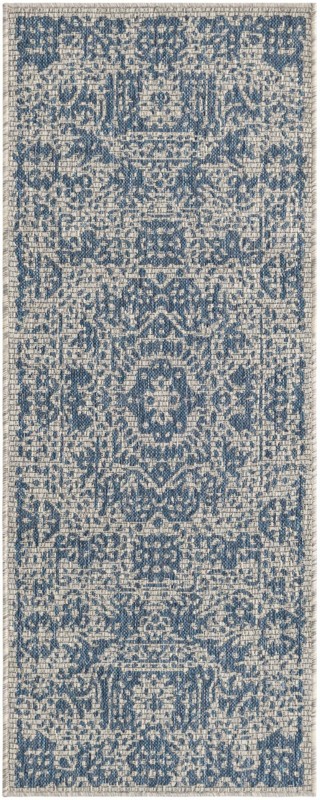 Hayden · Border Outdoor Rug, blue
