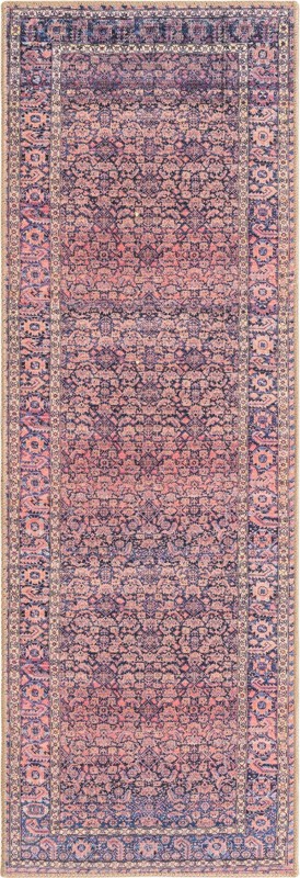 2' x 6' Monterey · Border Washable Rug, navy