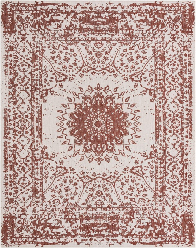 7' 10 x 10' Royce · Border Outdoor Rug, rust red