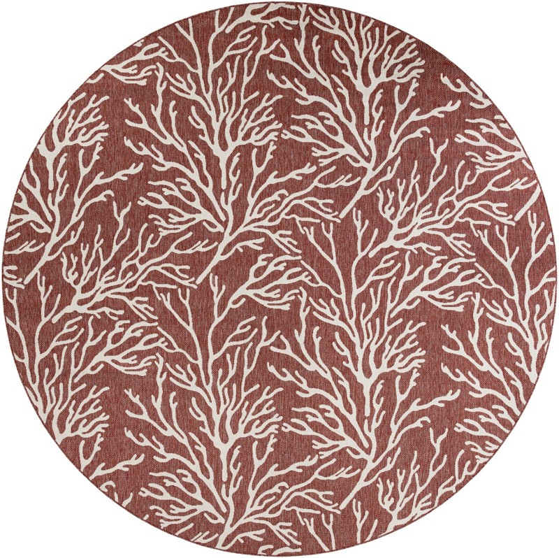 12' x 12' Northfield · Coral Outdoor Rug, rust red and ivory