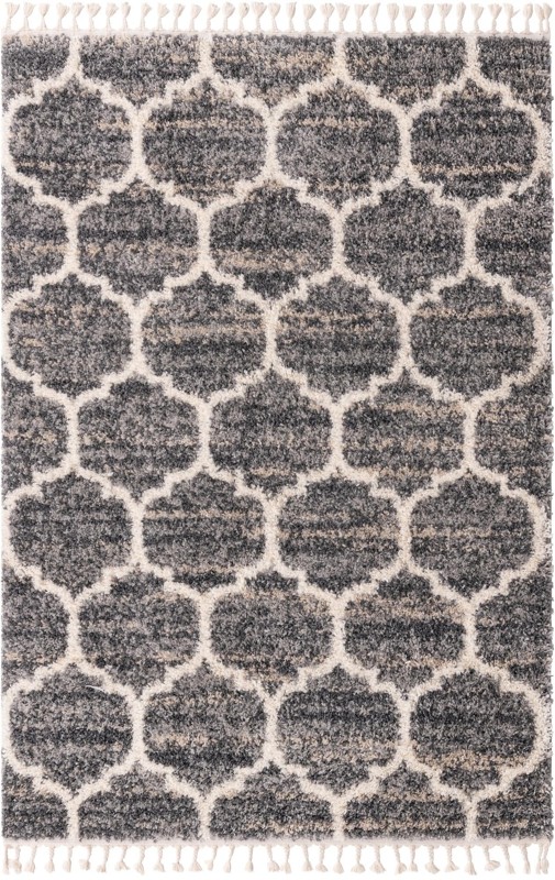 5' x 8' Everett · Trellis Shag Rug, gray